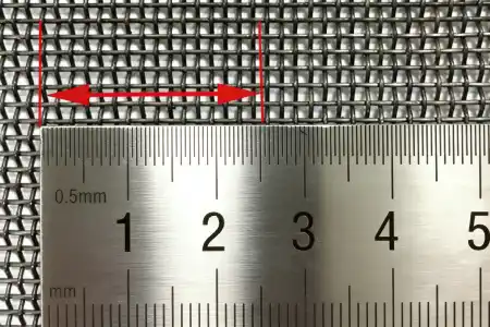 how to count mesh openings per inch by standard steel ruler